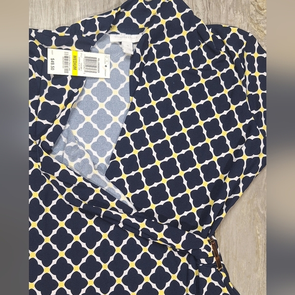 Charter Club Printed Blouse Top Womens Short Sleeve, New - Picture 9 of 11